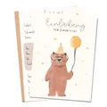 MeinBaby123® 10 Einladungskarten Kindergeburtstag Mädchen und Jungs | süße Geburtstagseinladungen für Kinder | Bär Einladungskarten | inkl. 10 Briefumschläge | Premium Qualität (Bär V4)