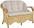 Wintergarten Rattansofa Natur Rattan  Zweisitzer  (Creme/Terracotta, 2-Sitzer)