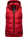 MARIKOO Damen warme Winter Steppweste mit Kapuze Zarinaa Red Gr. XS