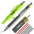 TRACER Pro Series Aluminium-Bleistift 5,2 mm – Robuster Baustellen-Bleistift mit 6 Ersatzminen & Holster