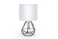 Aigostar Schreibtischlampe Tischlampe mit Weißem Stoff-Schirm und Metallfuß,Sockel E14