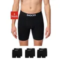 SNOCKS Boxershorts Enge Unterhosen mit längerem Bein Herren Männer (6-St., 6 Stück) aus Bio-Baumwolle, ohne kratzenden Zettel, bequem durch längeres Bein schwarz XL