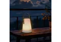 Spetebo Außen-Tischleuchte LED Tischlampe mit Lederband konisch rund, mit Timer, LED fest integriert, warm weiß, Gartenlampe
