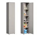 Home Collective Mehrzweckschrank Schmaler Schrank 40 cm mit 1 Tür & 4 Einlegeböden | Universalschrank Haushaltsschrank für Haushalt, Flur, Büro oder Schlafzimmer | 40x35x184 cm (BxTxH) | Kaschmir
