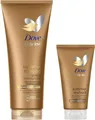 Dove Kit Selbstbräunungslotion Summer Revived, Für Gesicht und Körper, Mittlere und Dunkle Hauttypen, Stufenweise Bräune, Strahlende Haut, 72H Feuchtigkeit, Mit Aloe Vera, 1x 200 ml + 1x 75 ml