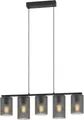 EGLO Hängeleuchte COLOMERA Pendellampe - Stahl - E27 - 5X40W - IP20, ohne Leuchtmittel, Hängelampe, Deckenlampe, Wohnzimmer, Esszimmer, L80 x B12 x H110 cm