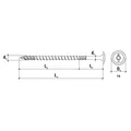 Tellerkopf-Holzbauschschr. T40 8x300TG Reibteil und Fräsrippen, galv.verzinkt