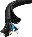 shinfly 13mm Kabelschlauch Kabelmanagement Kabelschutz TV Computer 3m Schwarz