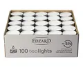 EDZARD 100 Teelichter weiß in Alu Hülle, Brenndauer ca. 5 Stunden - Kerzen für Teelichtglas, Stövchen, Dauerkerze