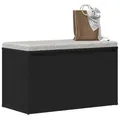 vidaXL Flurbank Schwarz Eichen-Optik 80 x 40 x 45 cm Holzwerkstoff, Aufbewahrungsbank für Wohnzimmer, rechteckiges Design, robuste Möbel, vielseitige Sitzgelegenheit, minimalistische Lösungen