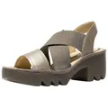 Fly London Fly London Sandalen Leder/Textil High-Heel-Sandalette beige|silberfarben 37 EU