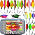 Paradox Fishing Forellen Spoon Set UV-aktiv 18-teilige Köderbox (1,5g / 2,5g / 3,5g), beiseitig lackiert, inkl. 10 Snaps & Transportbox für Forellenteich