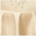 DecoHomeTextil Heimtextilmanufaktur Tischdecke Leinen Optik Tischdecke Tischtuch Abwaschbar Wasserabweisend beige Rund 140 cm