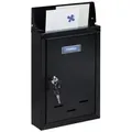 Relaxdays Briefkasten mit Namensschild Schwarz