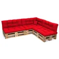 POKAR Palettenkissen mit schöner Steppung Auflage Palettensofa, Größe:8er Set, Farbe:Rot - Wasserdicht