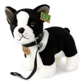 Boston Terrier Bulldogge 24 cm stehend mit Leine Kuscheltier Hund Plüschtier