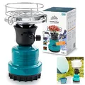 TOM Adventure Campinggaskocher – 1 - flammig mit Piezo-Zündung – Kartuschenkocher für Camping, Festivals & Outdoor Aktivitäten – Gas Kocher für gängige 190g Gaskartuschen – Campinggas-Kocher