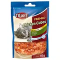 TRIXIE Katzensnack PREMIO Chicken Cubes - leckere Katzenleckerlis mit Huhn - glutenfrei für sensible Katzen, 50g - 42706