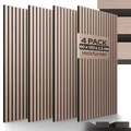 Arebos Akustikpaneele 120x60 cm | Lamellenwand in Holzoptik für Wand & Decke | modernes Wandpaneel mit hoher Schallabsorption | einfache Montage & zuschneidbar | 4er Set für stilvolle Raumakustik