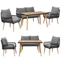 Swing&Harmonie Gartenmöbel Lounge-Set "Sienna" für 4 Personen - anthrazit/holz