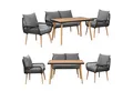 Swing&Harmonie Gartenlounge-Set für 4-6 Personen mit Tisch, Sofa, Stühle, Esstisch, (wetterfest, WPC-Tischplatte, Seilgeflecht Lounge, inkl. Kissen Sienna Garten Sitzgruppe), Outdoor Essgruppe