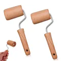 2 StüCk Kleiner Teigroller, Teigroller Klein Teigausroller Nudelholz Holz,Profi-KüChenhelfer für HobbybäCker