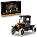 LEGO Icons Ford Model T - Retro Auto Modellbau für Erwachsene - Sammler Ausstellungsset mit Stofffaltdach, hohen Rädern & geteilter Windschutzscheibe - Geschenk für Fans klassischer Fahrzeuge - 11376