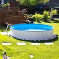 Steinbach Aktionsangebot Stahlwand Swimming Pool Set "Nuovo rund" inkl. Pool Starterset Chlor,weiß,Ø 400 x 90
