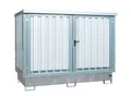 Bauer Gefahrstoffdepot Typ GD-E/IBC-2 ,verzinkt, für 2 IBC oder 4 Fässer, mit Auffangwanne & Gitterrost, abschließbar, B 2835 x T 1595 x H 2180 mm