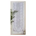 Bestlivings Türpanneaux 180x60cm Mona (Blumen Gemustert) Stangendurchzug, Voile Kurzgardine mit Stickerei - Bistrogardine Panneaux