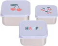 LÄSSIG Lunchbox Happy Fruits, Cherry, Edelstahl, Polyprophylen (PP), (Set, 3-tlg)