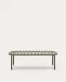Natur24 Couchtisch Gartencouchtisch Joncos 113 x 65 x 35 cm Aluminium Grün Wohnzimmer