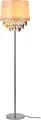 Stehleuchte 1 x E27 Stehlampe 165 cm Silber Weiß Kristallbehang Lampe Wohnzimmerlampe Leuchte Standleuchte