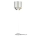 lux.pro Stehleuchte 1 x E27 Stehlampe 165 cm Silber Weiß Kristallbehang Lampe Wohnzimmerlampe Leuchte Standleuchte