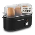 GOURMETmaxx Eierkocher für 3 Eier | Egg Boiler mit Eierstecher im Messbecher | Egg Cooker – 3 Härtegrade für deinen Eierbecher | Design Eierkocher klein – spülmaschinenfeste Teile