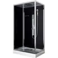 Duschkabine, Schwarz, Chrom, Metall, Glas, 80x210x120 cm, Badezimmer, Baden & Duschen, Duschkabinen