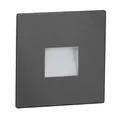 ledscom.de LED Treppenlicht/Wandeinbauleuchte FOW für innen und außen, Downlight, eckig, anthrazit, 85 x 85mm, warmweiß
