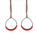 Gartenpirat Turnring Schaukelringe aus Metall mit Seil Turnringe mit rotem Kunststoffgriff