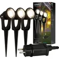 CONNECT TO SHINE Starterset Lilis mit 3er Set LED Gartenstrahler, IP65 - Schwarz