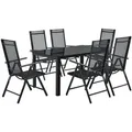 Juskys Gartengarnitur, Dunkelgrau, Metall, 7, Gartenmöbel, Gartenmöbel-Sets