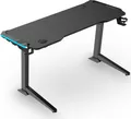 ESMART GTX-121 Ergonomischer Steh-Sitz-Gaming-Schreibtisch 125 x 60 cm Stufenlos elektrisch höhenverstellbar 72 - 121 cm mit Memory, Kollissionsschutz, Getränkehalter, Kopfhörerhalter