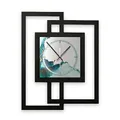 Kreative Feder Designer-Wanduhr Turquoise in modernem Metallic-Look ohne Tickgeräusche (Turquoise, leises Quarzuhrwerk)