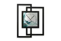 Kreative Feder Wanduhr Design-Wanduhr „Turquoise“ in modernem Metallic-Look (ohne Ticken, Funk- oder Quarzuhrwerk, elegant, außergewöhnlich, modern)