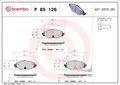 BREMBO Bremsbelagsatz Scheibenbremse XTRA LINE P 85 126X für VW TIGUAN GOLF AUDI