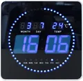 UNiLUX LED-Wanduhr FLO LED, mit Datum/Temperatur, schwarz, 28 x 28 cm - B-Ware