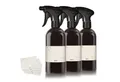 Oputec Sprühflasche 3 x 500ml Sprühflasche aus Kunststoff Schwarz zum Befüllen + Etiketten