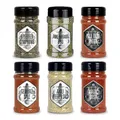 Ankerkraut Grill Set mit 6 Streuern, mit Premium-Gewürzmischungen und BBQ-Rubs, Geschenk-Set mit Salz und Pfeffer, Gewürze für Männer, Fraue & Div.