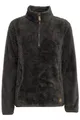 OXMO OXTelsonia Damen Teddy-Pullover Sweater Pullover mit Eingrifftaschen Troyerkragen Label-Details Regular fit, Größe:L, Farbe:Black (799000)