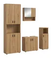 xonox.home – 4 TLG. Badmöbel-Set Mone 180x192x30 cm in Korpus und Front Artisan Oak Nachbildung – Zeitgemäße Kombination für Dein Bad – funktional, hell & modern