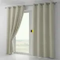 BEAUTEX Verdunkelungsgardine mit Ösen, Blackout Ösenschal Blickdicht abdunkelnd, Größe und Farbe wählbar (Breite: 140 cm, Höhe: 145 cm, Creme)